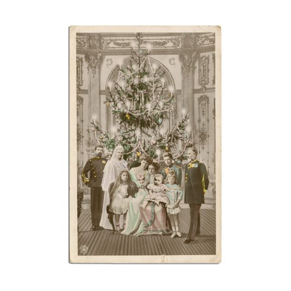 Familia regală a României, carte poștală ilustrată de Crăciun