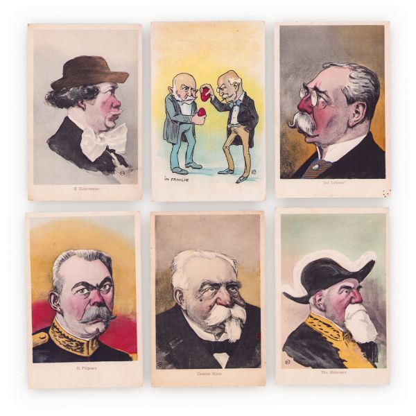 Portrete caricaturale, 20 cărți poștale ilustrate, ilustrator Nicolae Petrescu-Găină