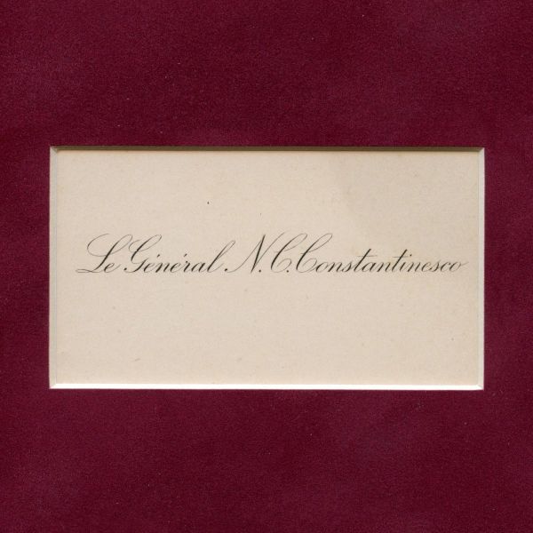 Generalul N. C. Constantinescu, carte de vizită + fotografie format carte-de-visite