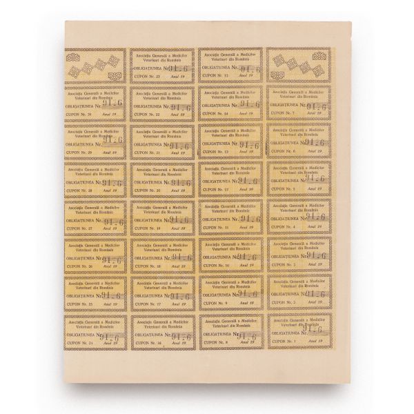 Asociația Generală a Medicilor Veterinari, obligațiune nominală pentru 1000 lei, 1939