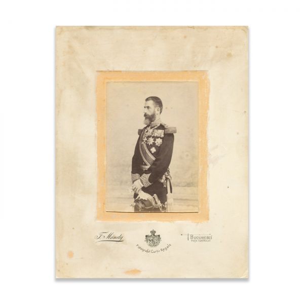 Regele Carol I în mare ținută oficială, fotografie de epocă, atelier Franz Mandy, cca. 1886