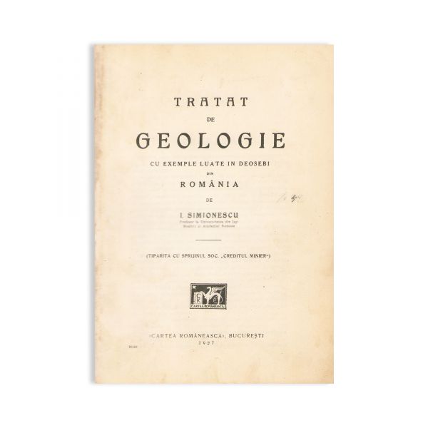 I. Simionescu, Tratat de geologie, 1929 