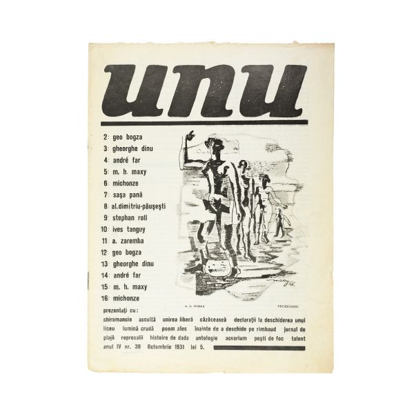 Publicația „UNU”, anul IV, nr. 39, octombrie 1931