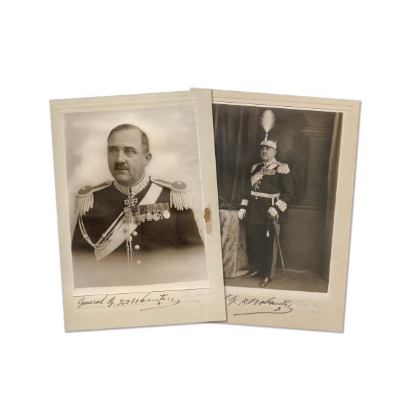 Generalul G. Dorobanțu, două fotografii de epocă, cu  semnătură olografă