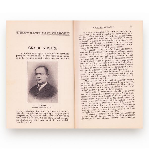 Almanahul aromânesc pe anul 1928, cu dedicație pentru Theodor Capidan