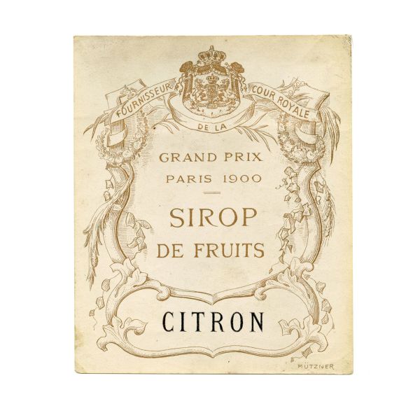 Casa Capșa, două etichete pentru sirop de fructe, Citron și Cerise