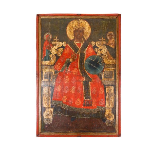 Icoană Împărătească, Iisus Hristos Pantocrator, tempera pe lemn, 1800-1820