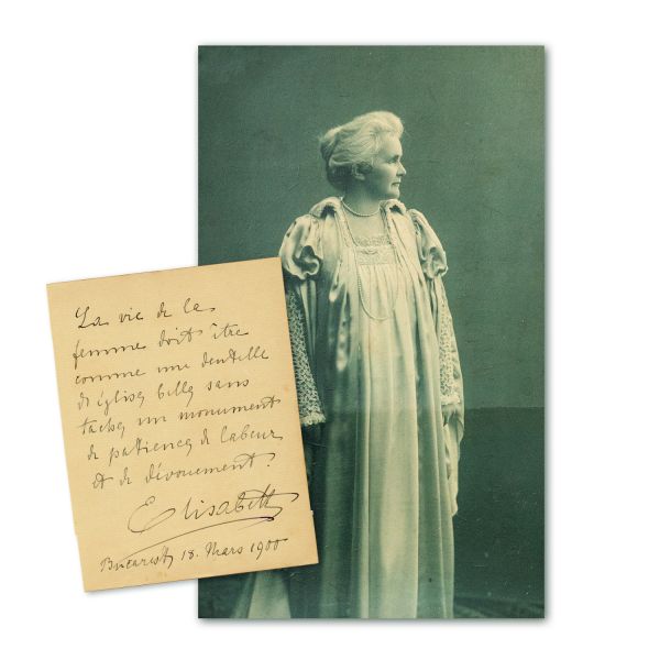 Regina Elisabeta, fotografie + bilet olograf