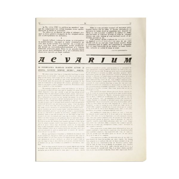 Publicația „UNU”, anul IV, nr. 40, noiembrie 1931