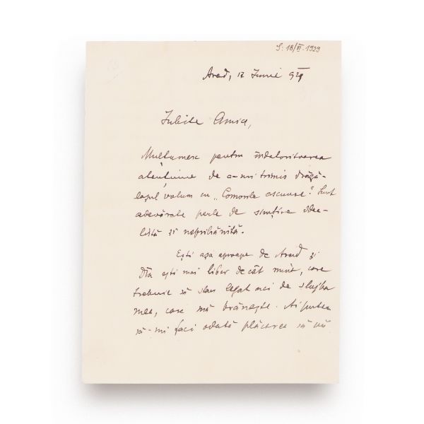 Vasile Goldiș, scrisoare expediată lui Petru Groza, 17 iunie 1929
