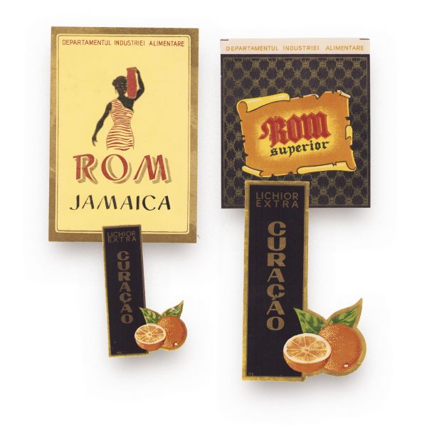 Rom Jamaica, rom Superior și Lichior Extra Curacao, patru etichete