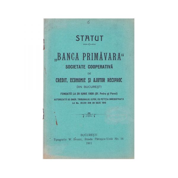 Colecție de 27 statute bancare