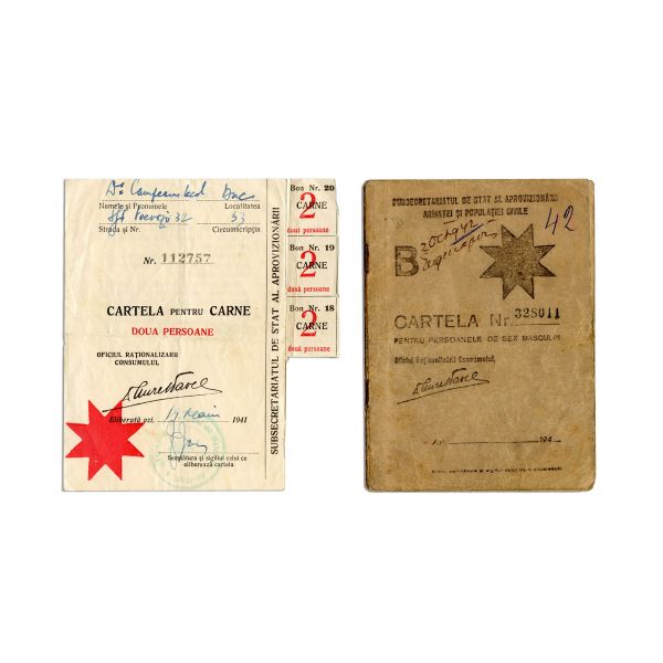 Două cartele pentru alimente, 1941-1942