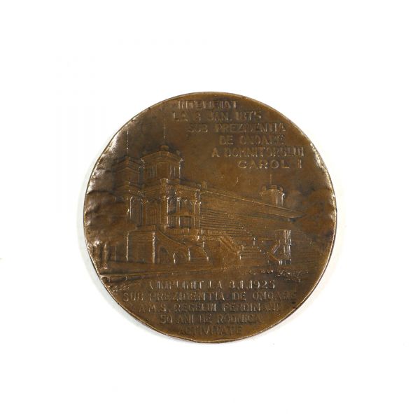 Jockey Club Român, 50 de ani de activitate, medalie din bronz, 1925, gravor C. Kristescu
