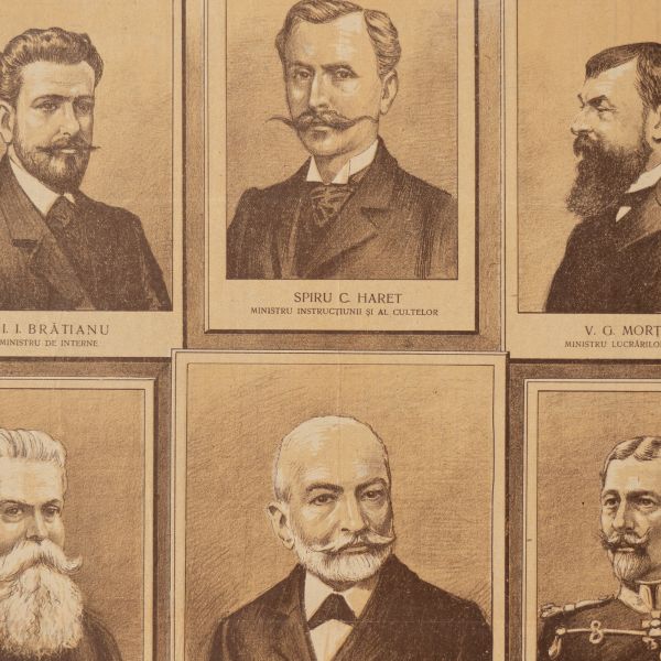 Membrii Partidului Național Liberal, calendar, 1938 + filă din publicația „Vulturul”, 1908