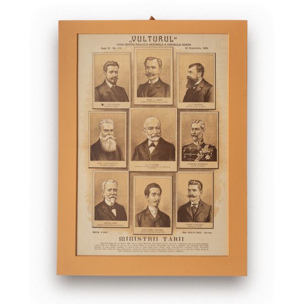 Membrii Partidului Național Liberal, calendar, 1938 + filă din publicația „Vulturul”, 1908