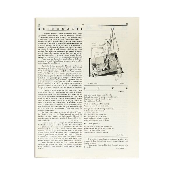 Publicația „UNU”, anul V, nr. 45, mai 1932, debutul lui Miron Radu Paraschivescu