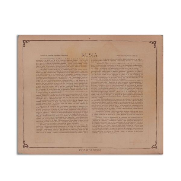 Colecție de carduri cadou, Cigarros Susini