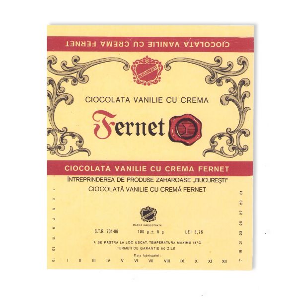 Colecție de 21 etichete de epocă pentru ciocolată, jeleuri și biscuiți 