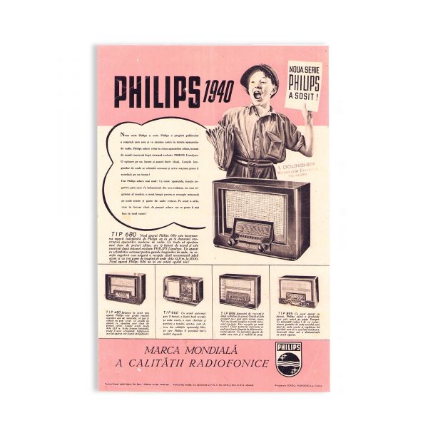 Radioul Philips de tip 680, două afișe, 1939 - 1940 