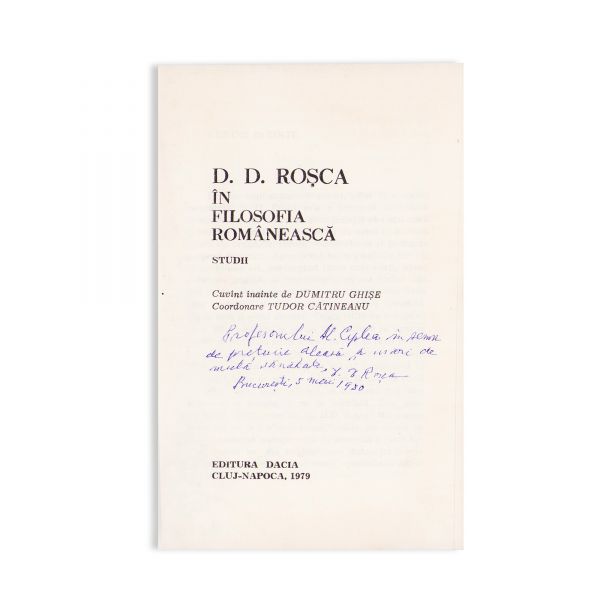 D. D. Roșca, 13 volume, 1928-1979, cu ex-libris și dedicație