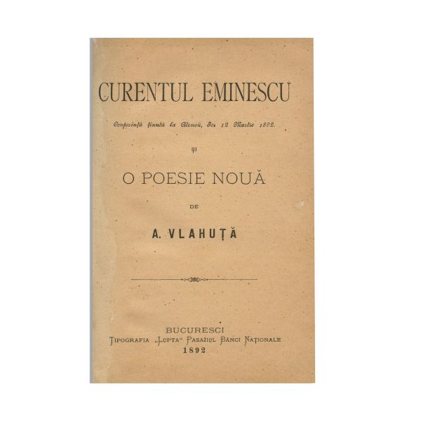 A. Vlahuță, Curentul Eminescu și o poezie nouă, 1892