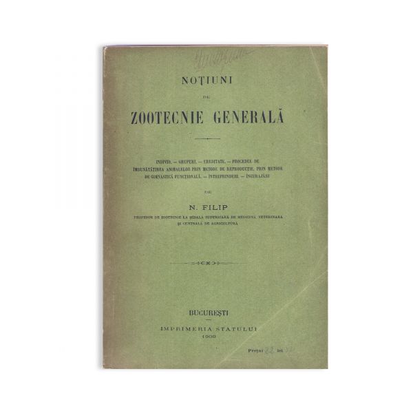 Patru volume despre zootehnie, 1909-1947 