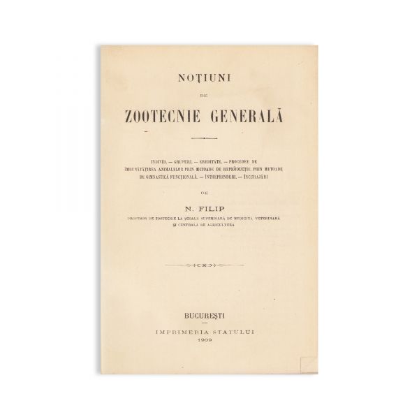 Patru volume despre zootehnie, 1909-1947 