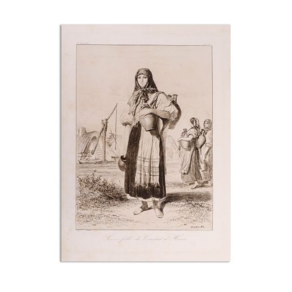 Tânără fată din comitatul Heves, gravură în metal, 1854