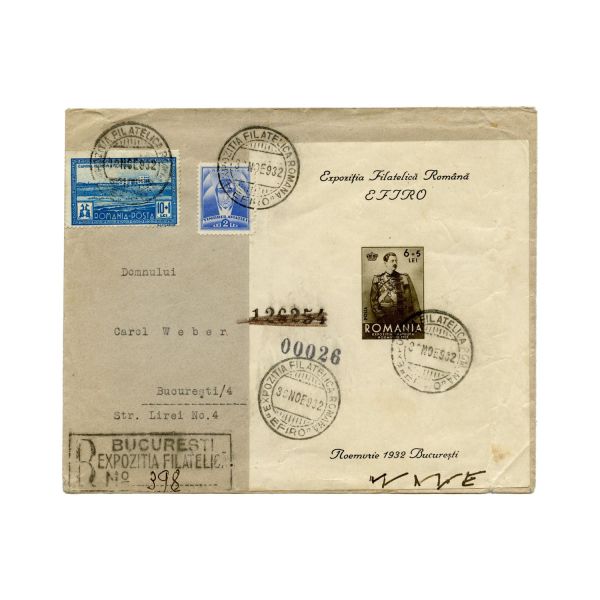 Trei plicuri Expoziția Filatelică Română, 1932