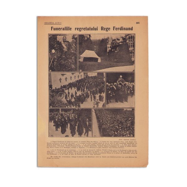 Alfred, duce de Saxa-Coburg și Gotha, telegramă pentru principele Ferdinand I + Publicația „Oglinda lumii”, An VI, No. 31 - Regele Ferdinand I pe catafalc, 30 iulie 1927