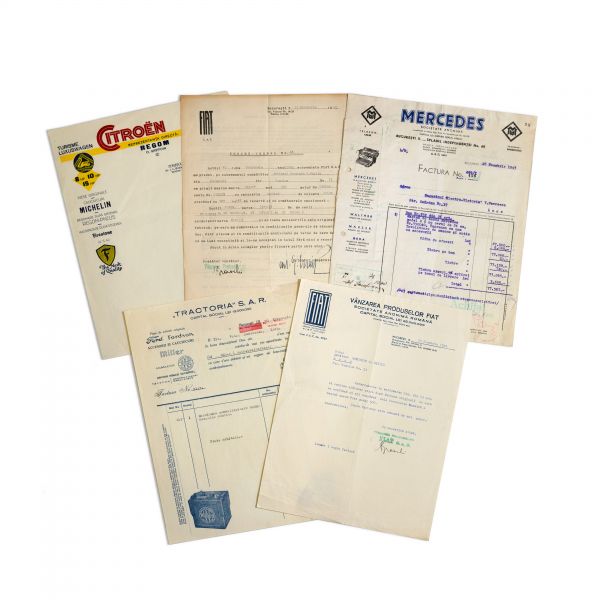 „Tractoria”, „Mercedes”, „Fiat”, „Citroen”, patru facturi și o telegramă, 1933-1944 