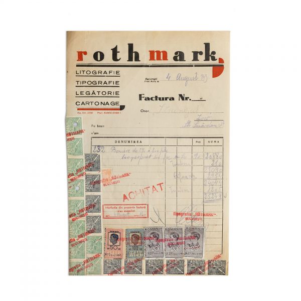 Tipografiile „Emile Storck”, „Activitatea Grafică”, „Rotmark”, patru facturi, 1899-1954 