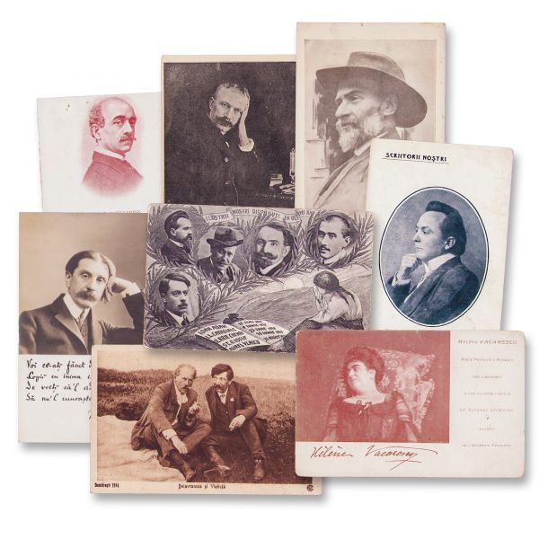 Scriitori români, colecție de 10 cărți poștale fotografice