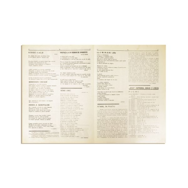 Publicația „UNU”, două numere, anul II, nr. 9 și anul V, nr. 50