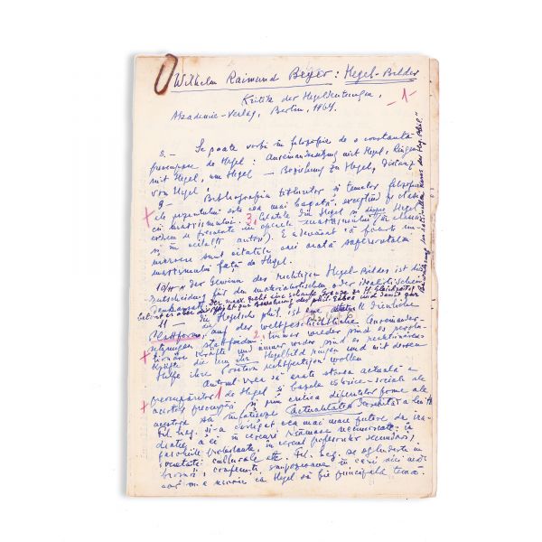 D. D. Roșca, Semnificația unor termeni hegelieni și texte caracteristice + Filosofie de l’Art, manuscrise