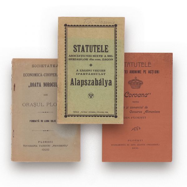 Asociația mixtă a Meseriașilor din Zagon + „Coroana” + „Roata norocului”, trei statute bancare,  1898-1929 