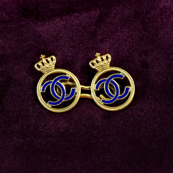 Set de butoni din aur 18K cu cifrul regelui Carol al II-lea