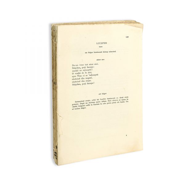 Lucian Blaga, volum cu manuscrisul unei poezii olografe +  D. D. Roșca, studiu privind opera lui Lucian Blaga
