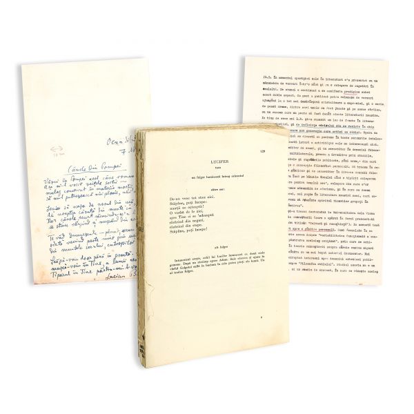 Lucian Blaga, volum cu manuscrisul unei poezii olografe +  D. D. Roșca, studiu privind opera lui Lucian Blaga