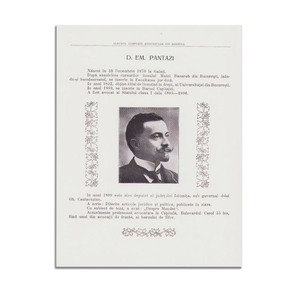 L. Scărlătescu, Albumul Corpului Avocaților din România, 1911