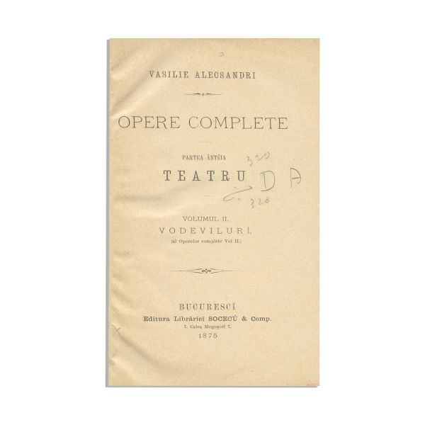 V. Alecsandri, Opere Complete, 1875 -1890, 8 volume