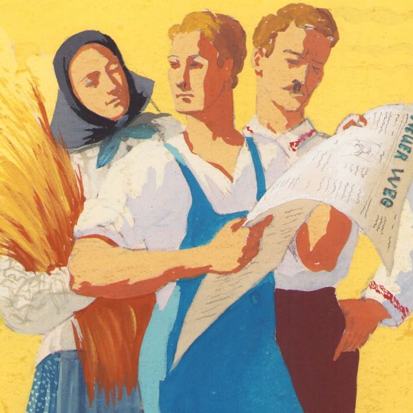 Neuer Weg, două proiecte de coperți, tempera pe carton