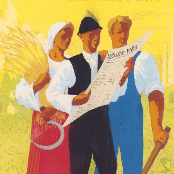 Neuer Weg, două proiecte de coperți, tempera pe carton