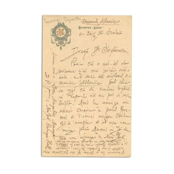 Dimitrie Popovici Bayreuth, două scrisori pentru Gheorghe Stephănescu, 1895 - 1899