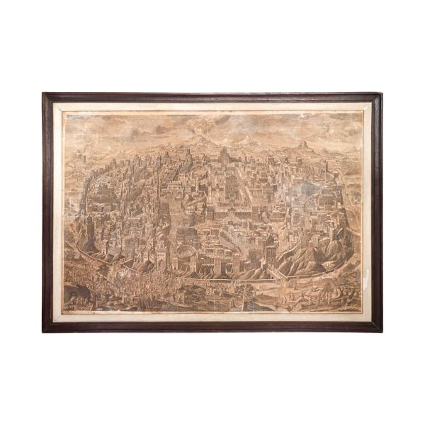 Johann Daniel Herz cel Bătrân, Vedere a Ierusalimului, gravură în cupru, cca. 1735