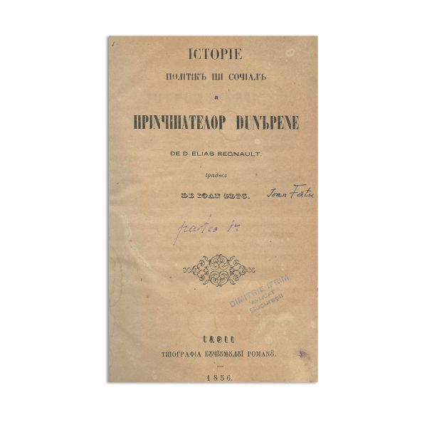 Elias Regnault, Istoria politică și socială a Principatelor Dunărene, 1856