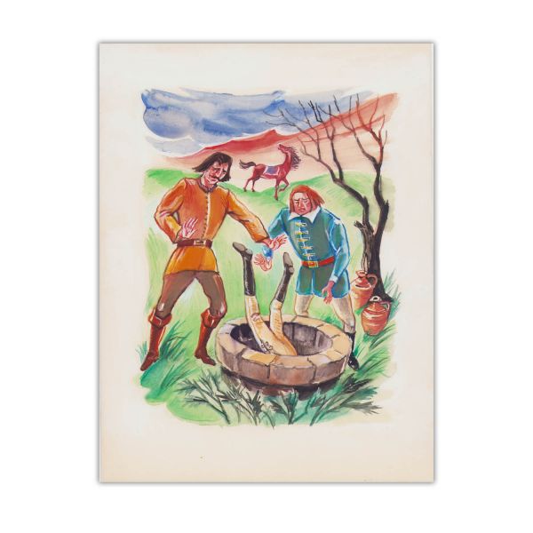 Ioan Slavici, Zâna zorilor, șase ilustrații realizate de Adrian Ionescu, 1997, cu semnătură 