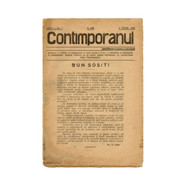 Publicația „CONTIMPORANUL”, anul I, nr. 1, 1922