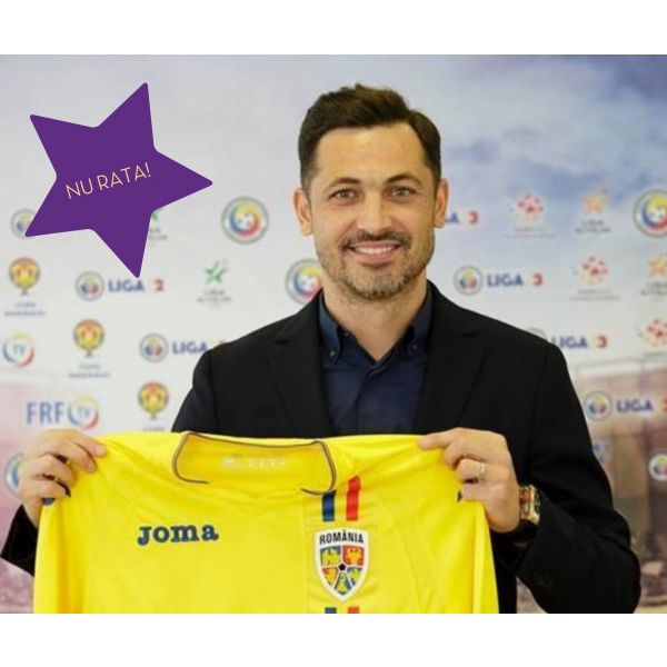 Tricou al Naționalei României cu semnătura lui Mirel Rădoi